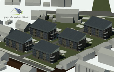 Energieautarkes Gebäude NRW Rheine 5 x 7 Wohneinheiten